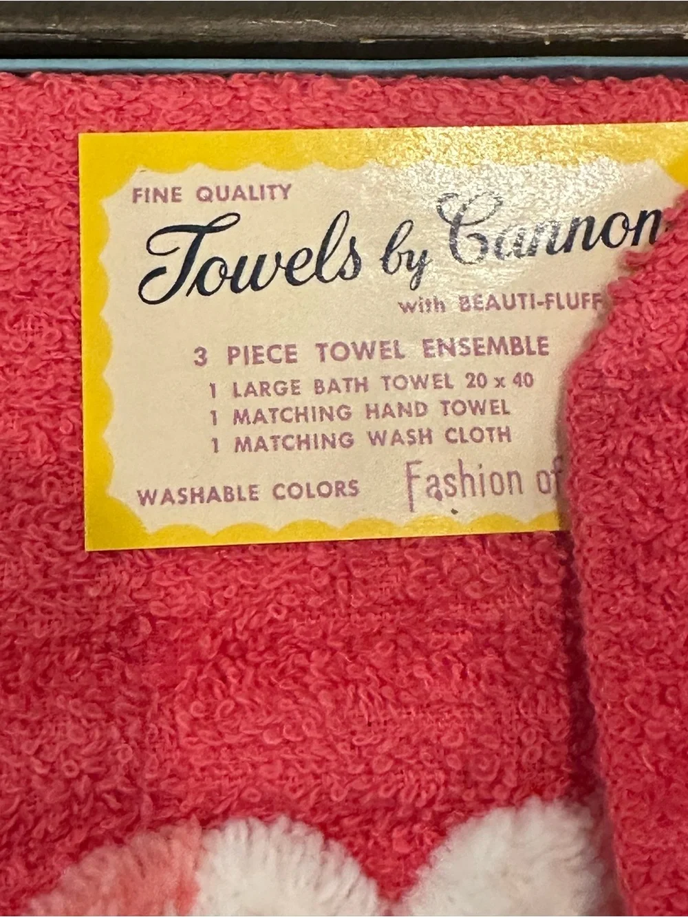 Vintage Cannon fashion of the day pink Floral Bath Towel Set